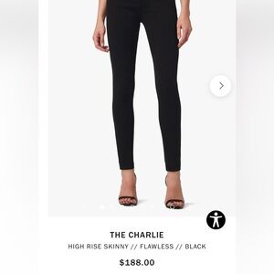 Joes Jeans flawless the Charlie skinny high rise 34 w